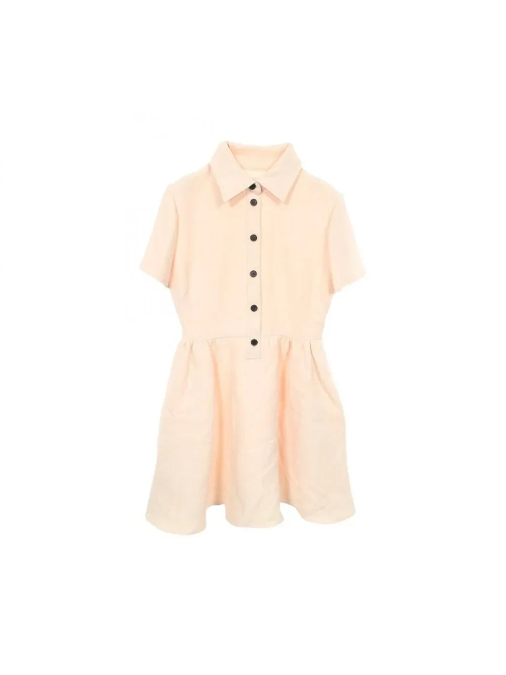 Dior Dress Short Sleeve Cream Wool Silk
